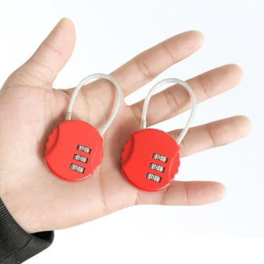 Imagem de Cadeado de combinação de cabos de aço, cadeado para academia, cesto de bicicleta, capacete, mochila, miniatura, cadeado