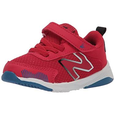 Imagem de New Balance Tênis de corrida infantil DynaSoft 545 V1 com gancho e laço, Equipe vermelho/azul oxigênio/preto, 4 Wide Infant