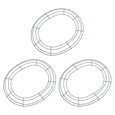 Imagem de DOITOOL 3 peças de guirlanda de arame em forma de ovo, anéis de ferro em forma de guirlanda de jardim floral para Páscoa, artesanato, decoração de pendurar em ambientes internos e externos