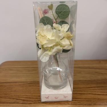 Imagem de Frasco Difusor de Ambiente com Flores Decorativas – Vidro 140ml para Quarto, Banheiro e Sala(Redondo - Flores Amarelas)