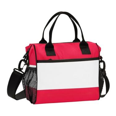 Imagem de ODAWA Lancheira feminina com bandeira da Áustria para trabalho Lancheira térmica reutilizável para crianças, meninas e meninos, lancheira pequena com isolamento térmico