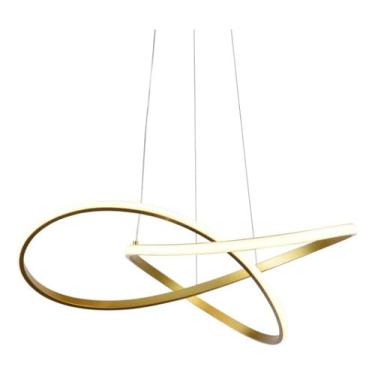 Imagem de Pendente Twist Led 58w 3000k P/Sala, Escritorios, Moderno (1, Dourado Fosco, 127220, Watts)