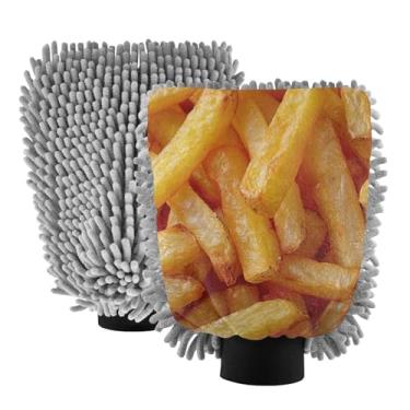 Imagem de ODAWA Batatas fritas 2PK luvas de lavagem de carro para canhão de espuma, tamanho grande 21 x 29 cm