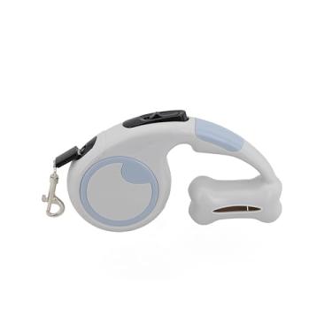 Imagem de Lovely Vibe Guia Retrátil para Cães, 3 Metros, Plástico ABS, Fita de Poliéster, com Trava e Porta Saquinhos, Suporta até 20kg (Cinza/Chumbo)