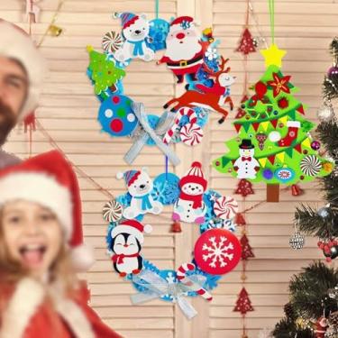Imagem de Kit de artesanato de Natal de inverno, faça seus próprios enfeites de pinguim de Natal, recortes, artesanato em massa, férias de inverno, casa, atividades de jogos, lembrancinhas de festa, decorações