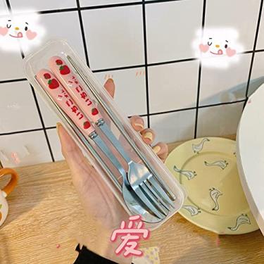 Imagem de Alomejor Conjunto de Utensílios, Pauzinhos de Garfo de Colher de Aço Inoxidável Com Caixa Transparente para Uso Doméstico Ao Ar Livre