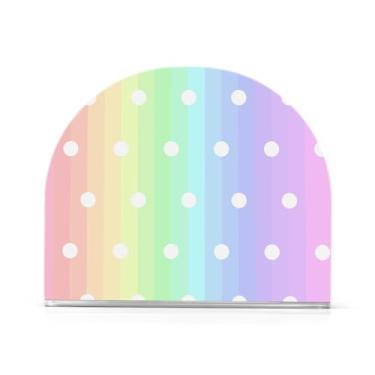 Imagem de Porta-guardanapos acrílico de bolinhas arco-íris pastel, suporte de toalha de papel em forma de U, porta-guardanapos decorativo