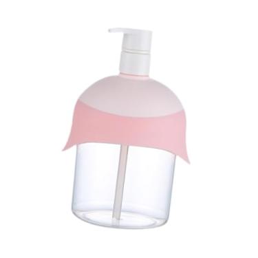 Imagem de MotiveTech Dispensador de sabonete líquido com bomba, frasco transparente e charmoso, espumador de banho, elegante recipiente para sabonete líquido para, Rosa