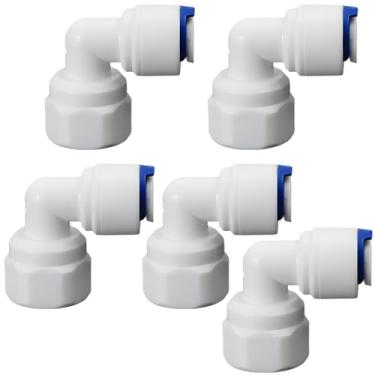Imagem de Adaptador de conexão rápida de rosca fêmea de 1/10.2 cm para tubo de 1/10.2 cm, encaixe de tubo de plástico push-fit para sistemas de filtro de água de osmose reversa RO, dispensadores de bebidas