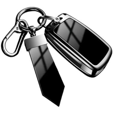 Imagem de Liga de carro dobrável chave capa fob caso titular escudo compatível com audi c5 c6 r8 a1 a3 a4 a5 a6 a7 q3 q5 q7 s6 b6 b7 b8 8p 8v 8l tt rs rs3 s3(A-silver ring)