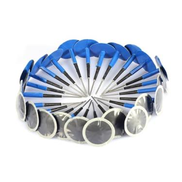 Imagem de Generic Remendo de para Reparo de Punção de Pneu Sem Câmara de Ar, para Carro, Motocicleta, Veículo Elétrico, 24 Peças, para Condução Segura, Borracha Azul (48 * 6mm)