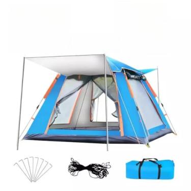 Imagem de Barraca Camping Automática 4 Pessoas 210x210x145cm, Pop-Up Rápida 3 Segundos, Impermeável 2000mm, UPF50+ Proteção Solar (210x210x145cm azul)