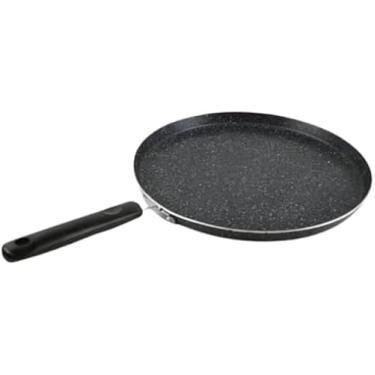 Imagem de Frigideira Tapioqueira Panquequeira com Indução, 26cm, Alumínio com Revestimento Antiaderente Techflon, Preta, Compatível com Fogão a Gás, Elétrico, Indução e Vitrocerâmico