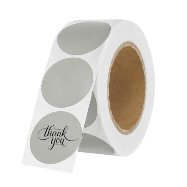 Imagem de PATIKIL 500 etiquetas térmicas redondas, adesivos coloridos de 2,5 cm para impressão térmica, escritório, decoração de casa, diário, lista de tarefas, caderno de viagem, cinza