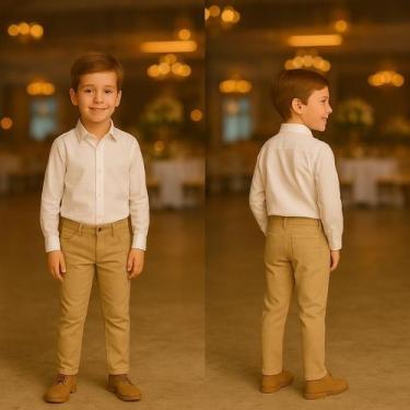 Imagem de Conjunto Camisa Social Diversas Cores e Calça Slim Infantil - Luar Enc