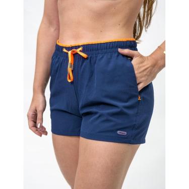 Imagem de Short Ocean Bravo Marinho com Laranja Neon-Feminino