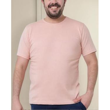 Imagem de Camiseta Masculina Plus Size - Básica Lisa G1 Ao G5 - Lishoope, Rosa, 