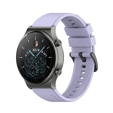 Imagem de TIOYW Pulseira de relógio inteligente de 22mm para Huawei GT 2 Pro pulseiras de pulso de silicone para Xiaomi GTR 47mm GTR2 2e pulseira (cor: viola, tamanho: para GTR 47mm)