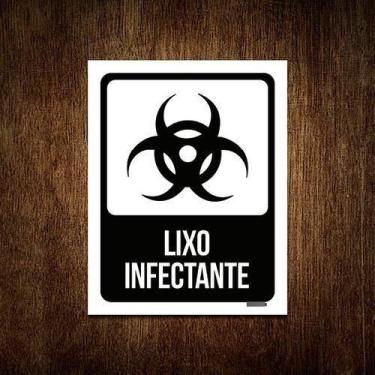 Imagem de Kit 10 Placa Sinalização - Lixo Infectante Preto - Sinalizo.Com