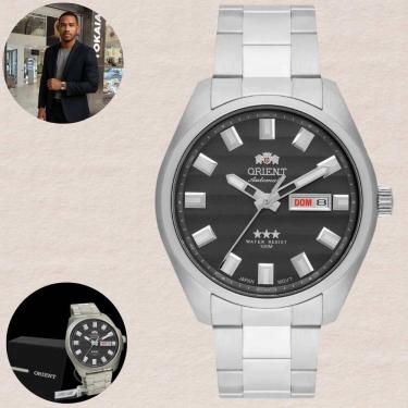 Imagem de Relógio Orient Masculino Automático Prata 3 Estrelas 469SS076NH G1SX