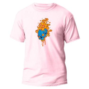 Imagem de Camiseta Basica Algodão Premium Estampada Caveira Laranja - Pavesi, Ro
