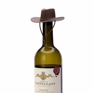 Imagem de Novidade tampa de vinho de chapéu de cowboy de silicone – rolha de garrafa cáqui de grau alimentício de 5 x 11 cm para vinho tinto/branco, preservador de bebidas reutilizável e acessório de bar