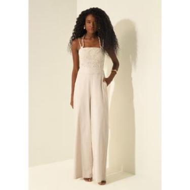 Imagem de Macacão Longo Com Bordado Em Sarja Com Linho-Feminino