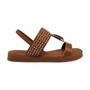 Imagem de Sandália Feminina Plataforma Baixa Calce Fácil Com Pedraria Chic Lançamento Dakota Y9711-Feminino