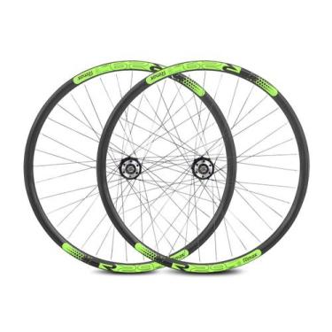 Imagem de Par de Roda Aro 29 Rimaxx Aero R29 com Cubos Cassete, Preto, Verde