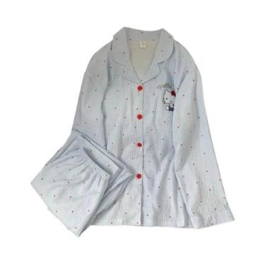 Imagem de Conjunto De Pijamas Em Tamanho plus M-5XL Com Estampa De Poá, Conjunto