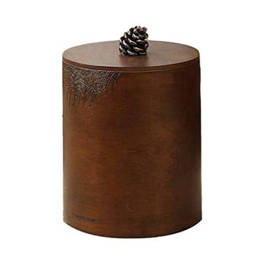 Imagem de pcagfaajmh Lixeira redonda para escritório, lixeira, lixeira com tampa para cozinha, escritório, sala de estar, quarto