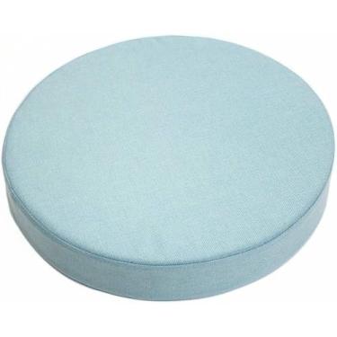 Imagem de Almofada de linho para cadeira, antiderrapante, decorativa, redonda, de espuma, macia e confortável para escritório.