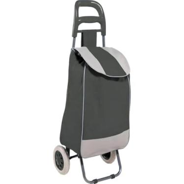 Imagem de Carrinho de Compras Dobrável com Rodas, Bolsa Removível, Leve e Resistente, Multiuso para Feira, Mercado e Praia(Cinza)