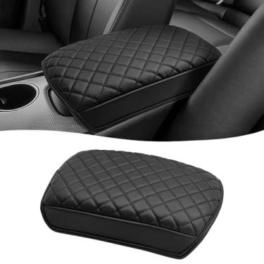 Imagem de KBH Capa de apoio de braço para console central para Infiniti Q50 2014-2024, almofada de espuma protetora para tampa do console médio, acessórios internos de couro PU, preto
