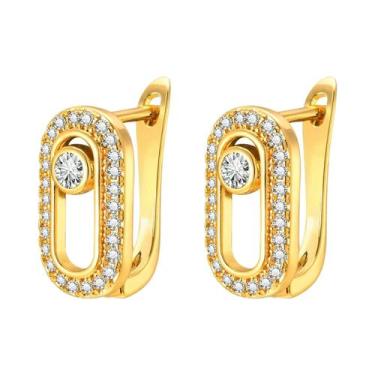 Imagem de Brincos De Argola Redondos De Zircônia Cúbica Em Ouro, Prata E Cobre P