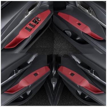 Imagem de Temmis Capa de painel de interruptor de janela de porta de carro 4 peças para Toyota Camry 2018-2025, acessórios de decoração de interiores automotivos kit de estilo de silicone para acabamento de