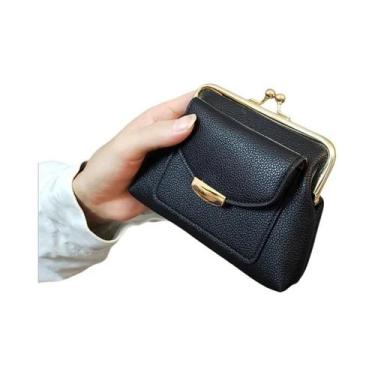 Imagem de Carteira De Moeda Feminina Pequena Em Couro PU Com Fecho De Pressão, B