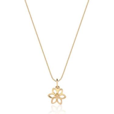 Imagem de Pingente Flor Delicado Ouro 10k P39 - MAEHLER Arte Em Joias, Dourado