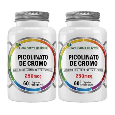 Imagem de Kit 2x Picolinato De Cromo Puro 250µg 60 Cápsulas Flora Nativa do Brasil-Unissex