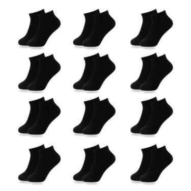 Imagem de Kit 12 Pares Meia Infantil Escolar Colegial Invisível Resistente Duráv