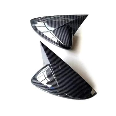 Imagem de Retrovisor do carro espelho lateral capa asa adesivo porta exterior caso de visão traseira guarnição carbono auto Compatível com mazda cx30 CX-30 2020-2023(Carbon)