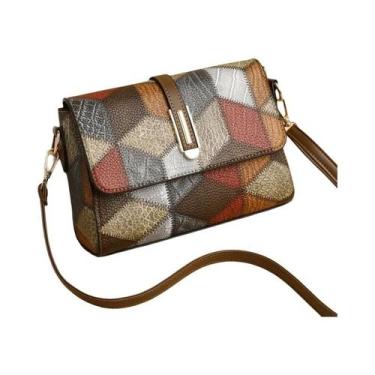 Imagem de Bolsa Transversal Vintage De Couro PU Para Mulheres Com Bolso - Yogodl