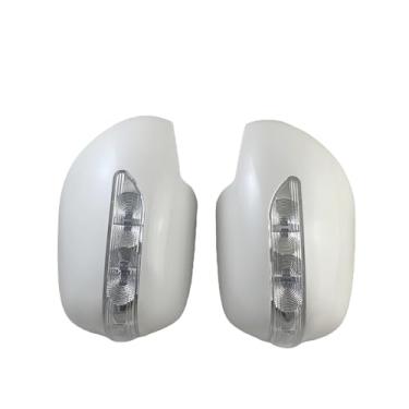 Imagem de Adesivos de fibra de carbono tampa do espelho da porta lateral com LED compatível com Toyota Hiace Commuter 2008 2012-2018 acessórios retrovisores do carro(Pearl white)