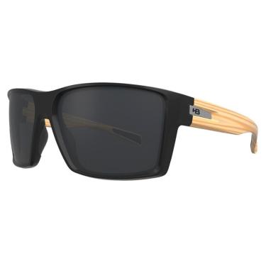 Imagem de Óculos de Sol HB Byron Matte Black Wood Gray - Preto 60-Unissex