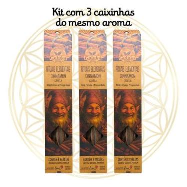 Imagem de KIT C/3 Incensos Goloka Vareta Linha Rituais Elementais Sabor:SÂNDALO,