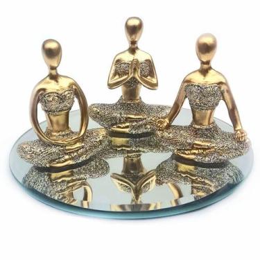 Imagem de Kit decoração Yoga com base em espelho meditação ioga conjunto decorat