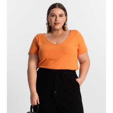 Imagem de Blusa Feminina Plus Size da Infinita Cor Laranja, Plus G2, Laranja