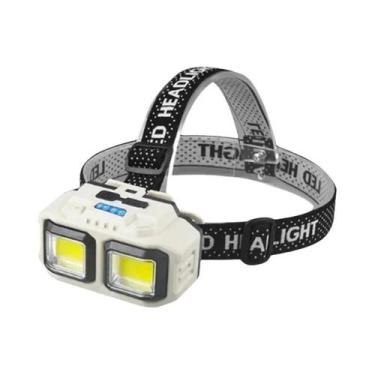 Imagem de Lanterna De Cabeça LED COB Recarregável Com 5 Modos, Bateria USB 18650
