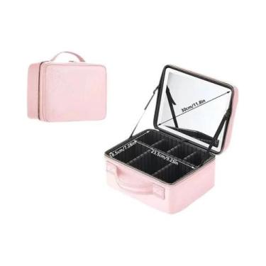 Imagem de Bolsa De Maquiagem LED De 3 Cores Com Luz E Espelho Para Mulheres, Est