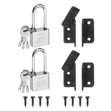 Imagem de PATIKIL 2 peças 2,5 mm trinco de portão, aço inoxidável 304 abertura esquerda parafuso deslizante trava de porta para quarto portas de banheiro armários janelas, preto